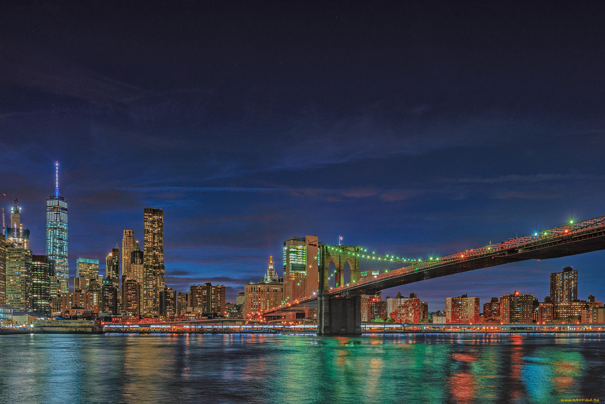 , - , , manhattan, one, world, trade, center, brooklyn, bridge